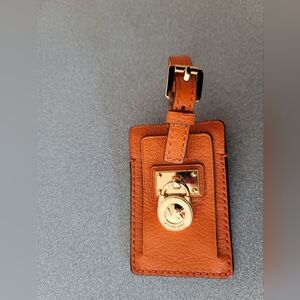 Michael Kors Jet Set Orange Leather Luggage Tag